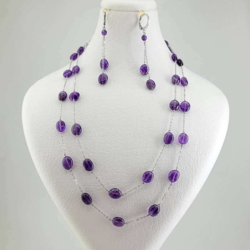 نیم ست زنانه مدل سنگ آمیتیست کد 3009 نیم ست زنانه مدل سنگ آمیتیست کد 3009