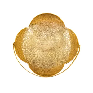 میوه خوری برنجی مدل چهار ضلعی طرح گل کد 7289