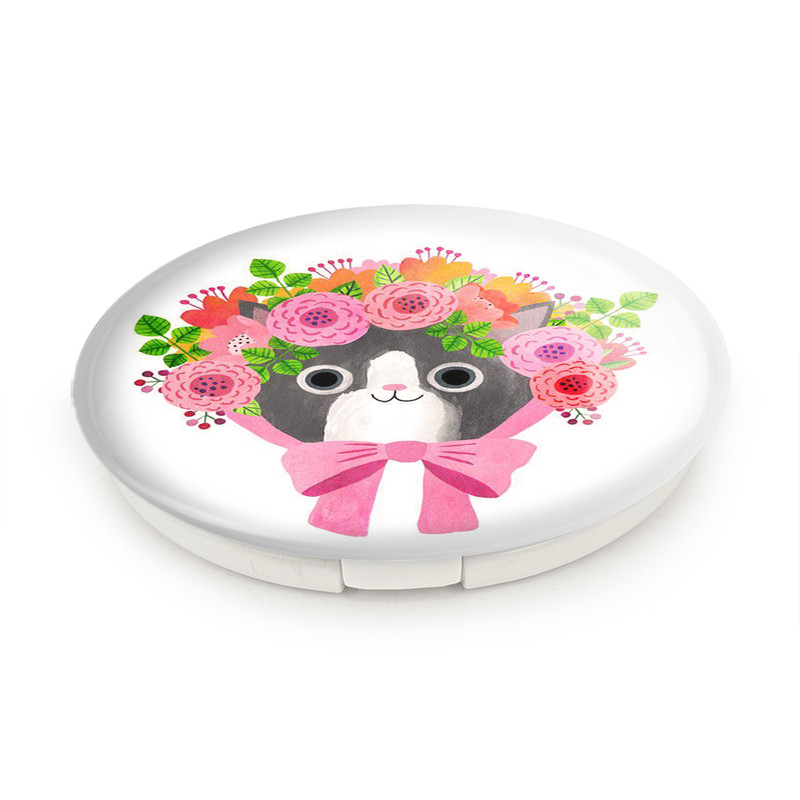 آینه جیبی خندالو طرح گربه مدل تاشو کد 5207