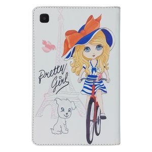 کیف کلاسوری طرح دختر فانتزی دوچرخه سوار کد TB220 مناسب برای تبلت سامسونگ Galaxy Tab A7 Lite / T225