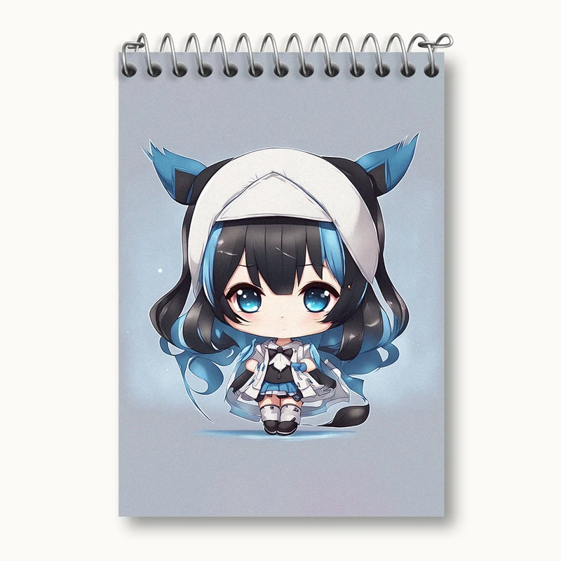 دفتر یادداشت 50 برگ خندالو طرح دختر انیمه ای کد N1881