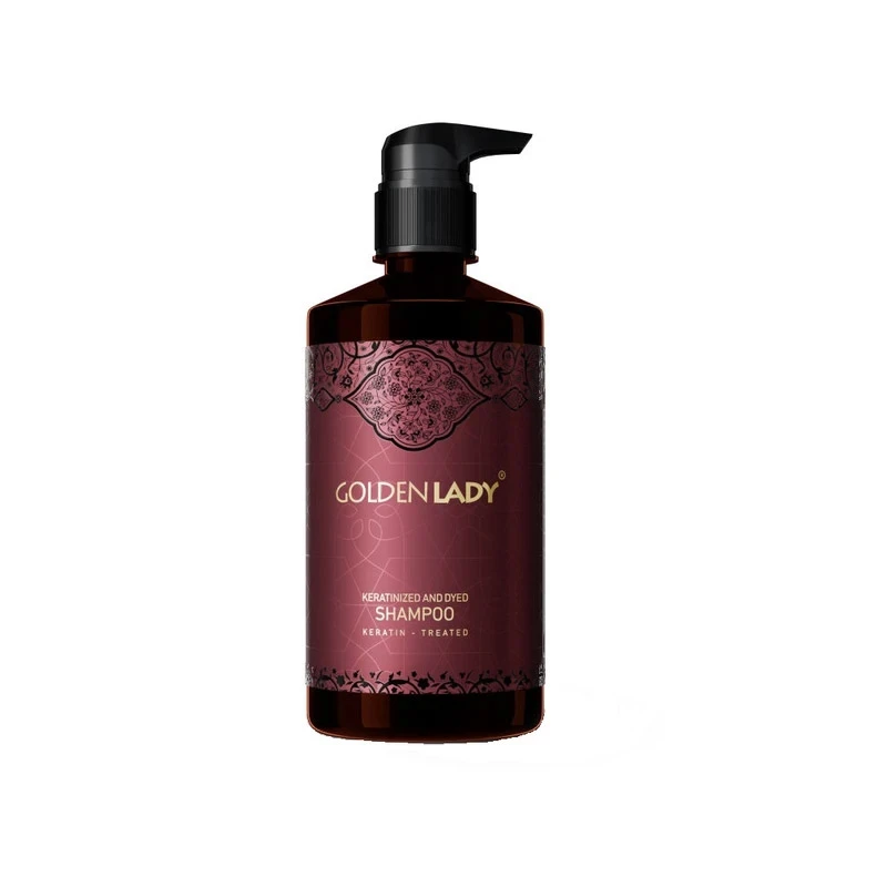 شامپو تقویت کننده و ترمیم کننده مو گلدن لیدی مدل کراتینه مناسب انواع مو حجم 300 میلی لیتر