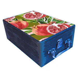  جعبه هدیه مدل چمدان چوبی طرح بهاری کد WS760