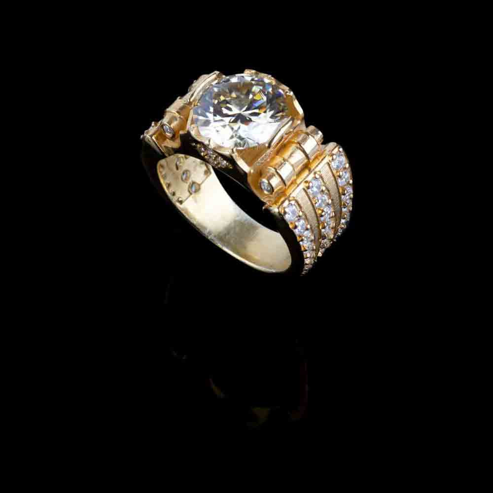 انگشتر نقره مردانه مدل بند ساعتی