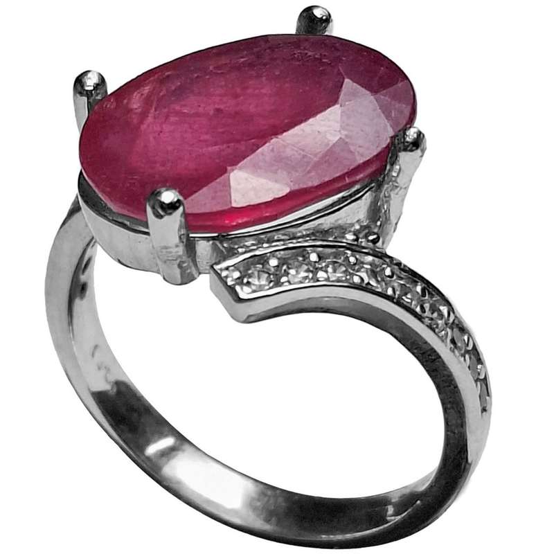 انگشتر نقره زنانه مدل یاقوت سرخ آفریقایی