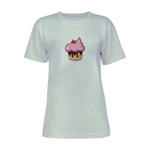 تی شرت آستین کوتاه زنانه مدل CAKE کد L196 رنگ طوسی