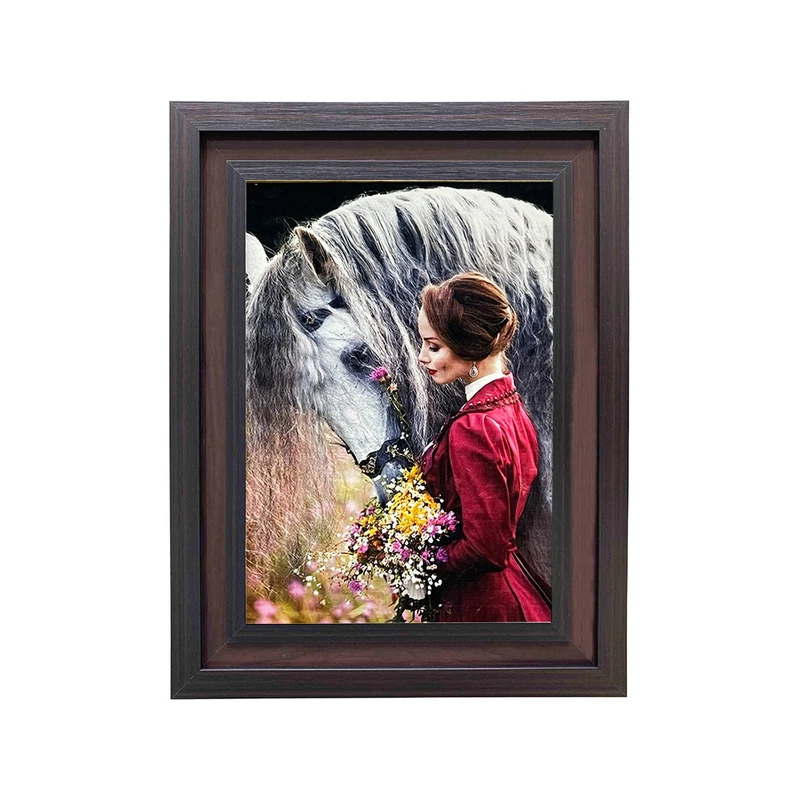 تابلو فرش ماشینی مدل دختر و اسب کد 8749