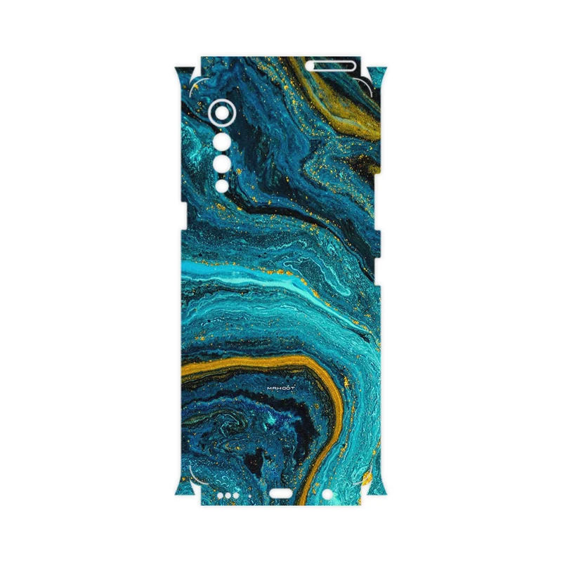 برچسب پوششی ماهوت مدل Turquoise marblewith golden streaks-FullSkin مناسب برای گوشی موبایل ال جی Velvet 5G