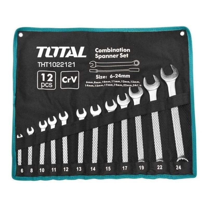 مجموعه ۱۲ عددی آچار یکسر تخت و یکسر رینگ توتال مدل THT-2121
