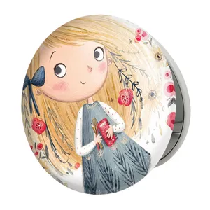 آینه جیبی خندالو طرح دخترونه مدل تاشو کد 5475 