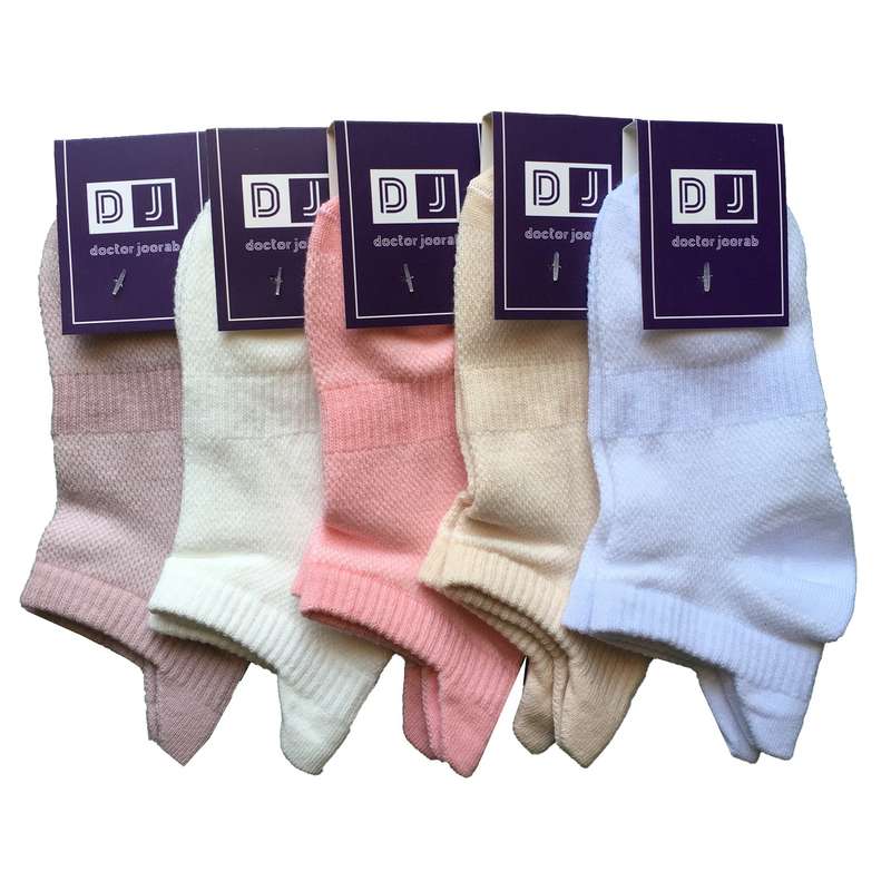 جوراب دخترانه دکتر جوراب مدل پنبه گوش دار بسته 5 عددی