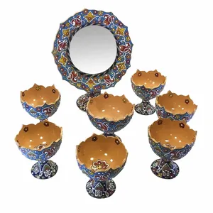  مجموعه ظروف هفت سین 10 پارچه مدل میناکاری کد HSSM03