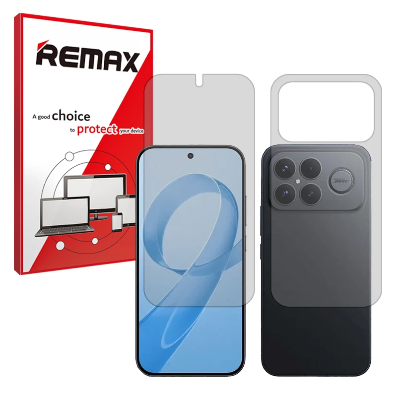 محافظ صفحه نمایش مات ریمکس مدل تمام صفحه مناسب برای گوشی موبایل شیائومی Redmi K90 Pro Max به همراه محافظ پشت گوشی