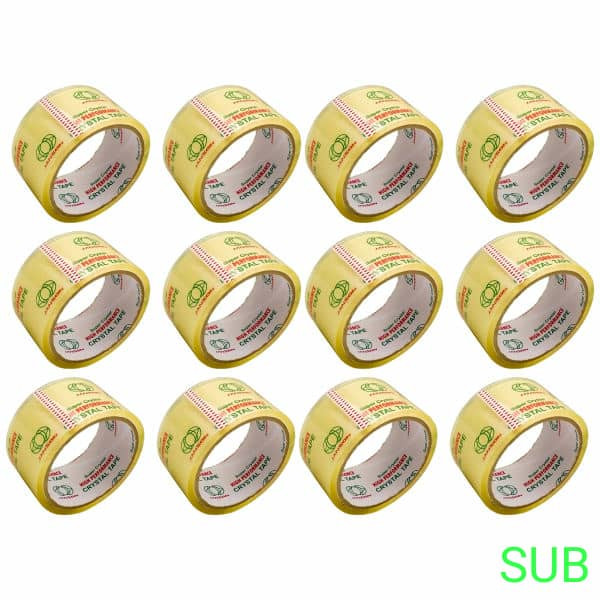 چسب پهن جانسون مدل کریستال 40 یارد عرض 5 سانتیمتر بسته 12 عددی