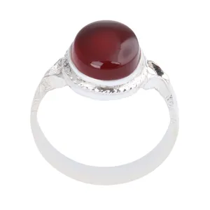 انگشتر نقره زنانه بازرگانی میلادی مدل سنگ عقیق کد AW_595