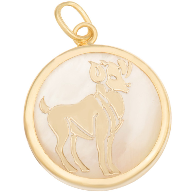 آویز گردنبند طلا 18 عیار ماهک مدل MM0313 طرح ماه تولد فروردین - برج حمل