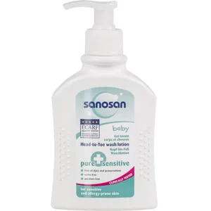 لوسیون بدن کودک سانوسان مدل Pure Plus Sensitive حجم 200 میلی لیتر