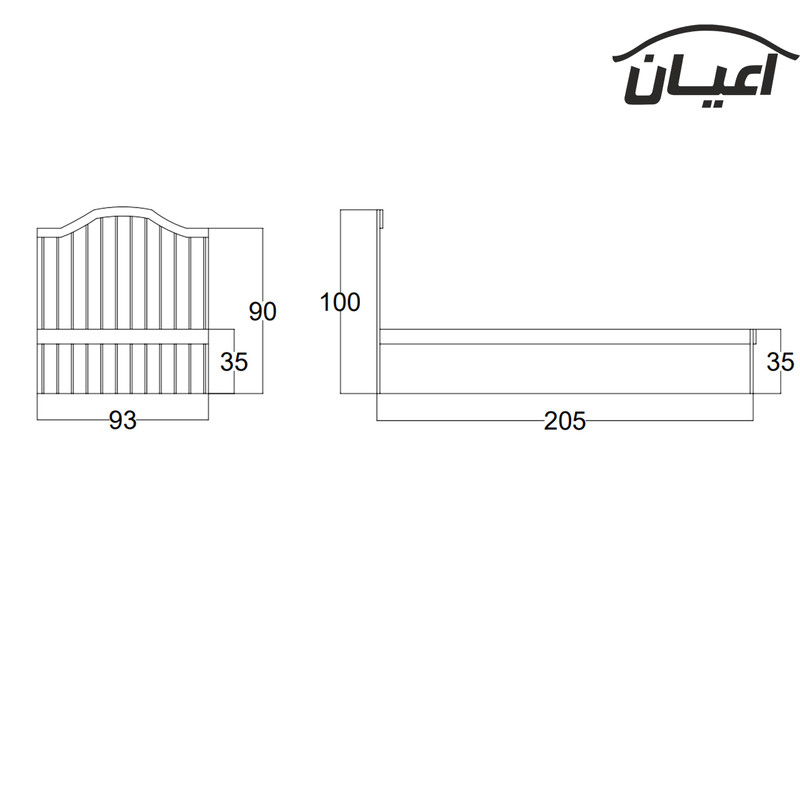 تخت خواب یکنفره اعیان مدل FH424 سایز 90x200 سانتی متر
