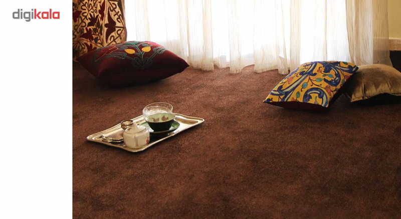 موکت سپاهان موکت طرح تافتینگ کات پایل زمینه قهوه ای کد 043
