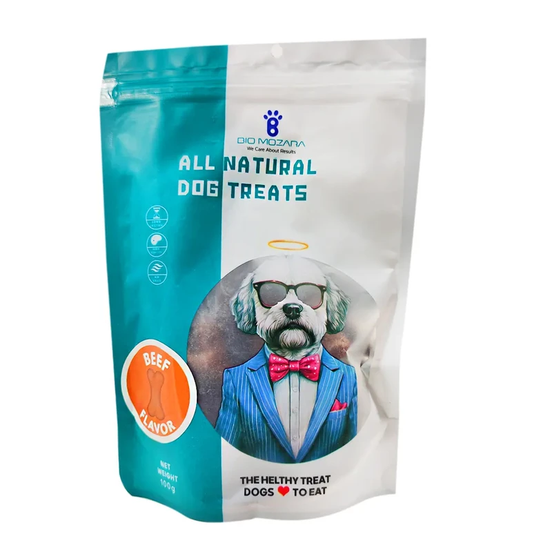 تشویقی سگ بیوموزارا مدل دنتال استخوانی ژلاتینی طعم گوشت گاو وزن 100 گرم