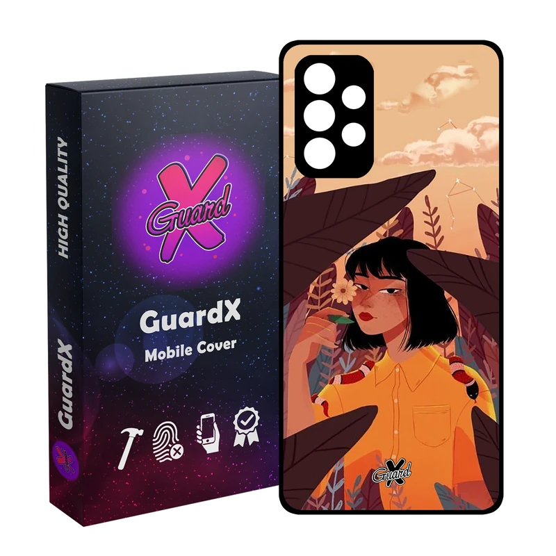 کاور گارد ایکس طرح Girl مدل Glass10327 مناسب برای گوشی موبایل سامسونگ Galaxy A52