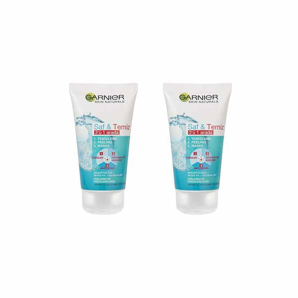  ماسک صورت گارنیه مدل 1 در 3 مقدار 150 میلی لیتر مجموعه 2 عددی
