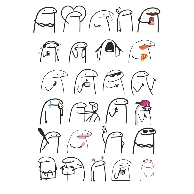 استیکر لپ تاپ کافه پرینت طرح Stickman کد A115 بسته 26 عددی