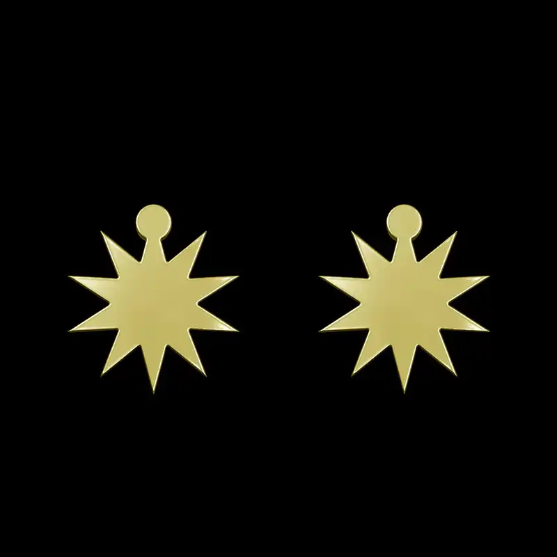 گوشواره طلا 18 عیار زنانه مدوپد مدل ستاره کد GA1-15358