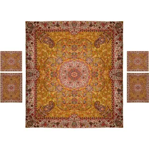 ست 5 تکه روتختی ترمه نگین خاتم طرح افشار کد 4