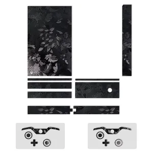 برچسب ماهوت مدل Black Wild-flower Texture مناسب برای کنسول بازی Xbox One