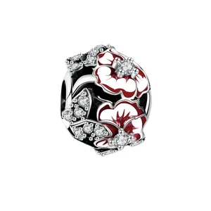آویز گردنبند نقره زنانه پاندورا مدل Color flower 6507