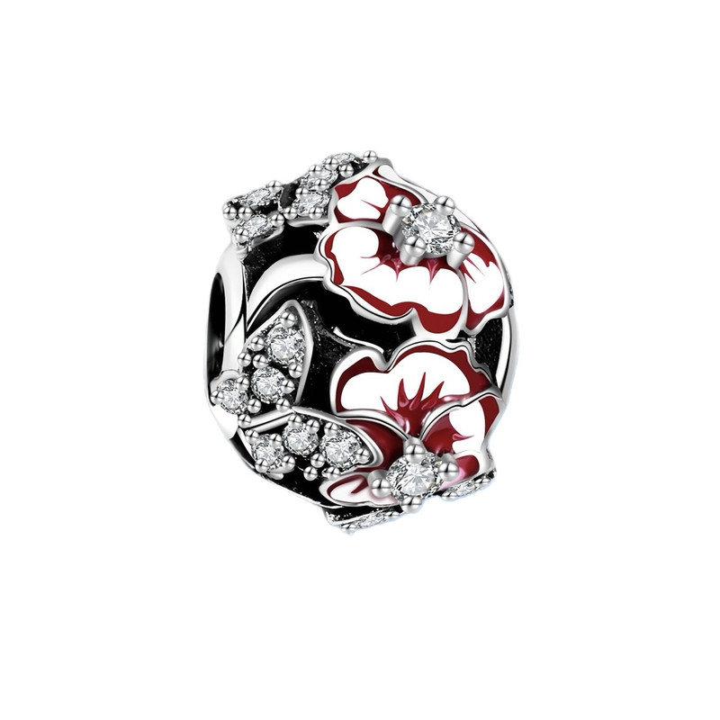 آویز گردنبند نقره زنانه پاندورا مدل Color flower 6507