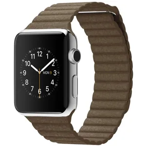 ساعت هوشمند اپل واچ مدل 42mm Steel Case With Light Brown Leather Loop Medium Band