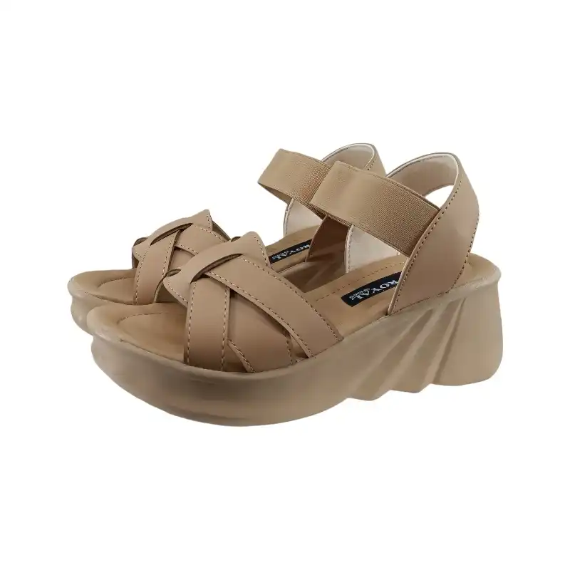 صندل زنانه مدل لژدار آیهان رنگ نسکافه ای