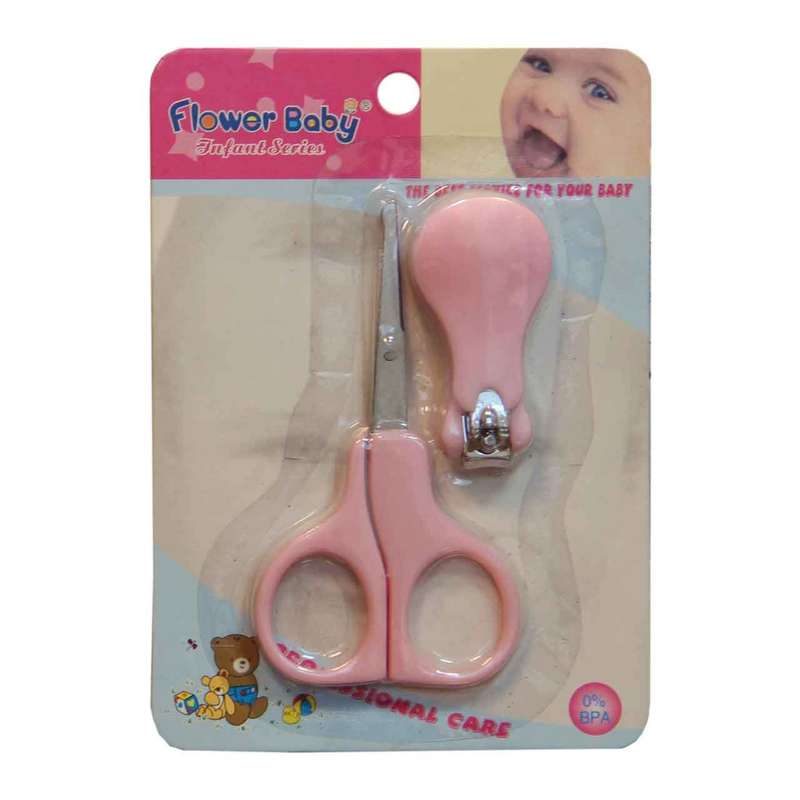 قیچی و ناخن گیر کودک پا بی دو مدل Flower baby