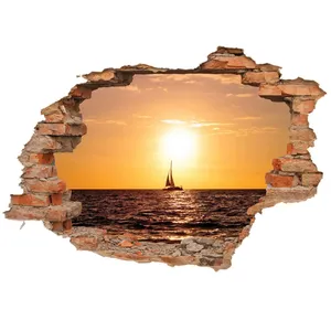 Zhivar Sunset Of Sea 3D Wall Sticker
