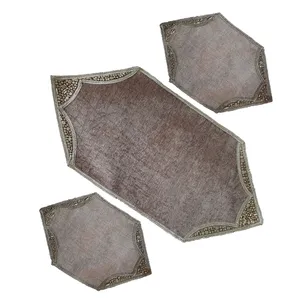 ست رومیزی سه تکه مدل مخملی کد 300