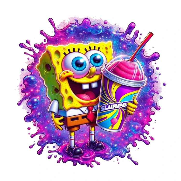 استیکر پارچه و لباس پاد آفرین مدل باب اسفنجی کد 2083