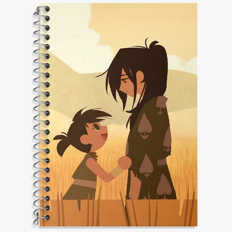 دفتر زبان 50 برگ خندالو مدل دو خط طرح هیاکیمارو و دورورو انیمه دورور کد 33605