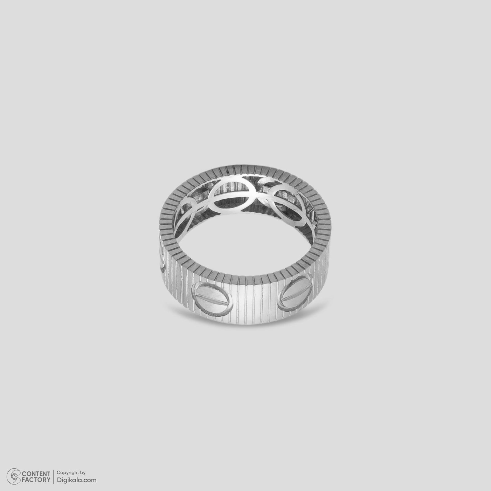 انگشتر طلا 18 عیار زنانه با طرح کارتیه لاو گلدم مدل R348005 سایز 53 -  - 3