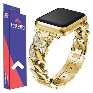 بند میچان مدل Diamond Stell مناسب برای اپل واچ 41/40/38 میلیمتر