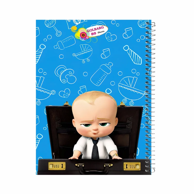 دفتر مشق 80 برگ گلبرگ طرح بچه رئیس 2 کد 947