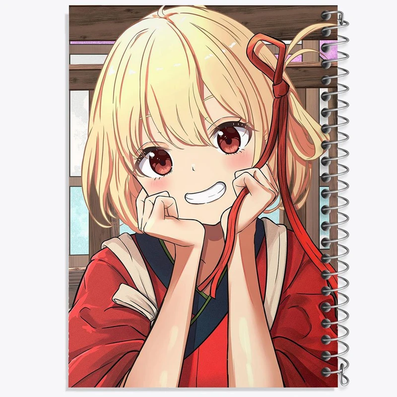 دفتر ژورنال نویسی 50 برگ خندالو مدل نقطه ای طرح چیساتو انیمه لیکوریس ریکویل Lycoris Recoil کد 23043