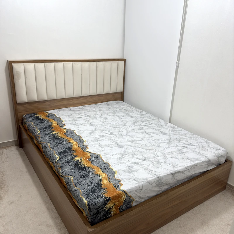 ملحفه ناتوسا مدل کشدار آتشفشان دو نفره سایز 160x200 سانتی متر