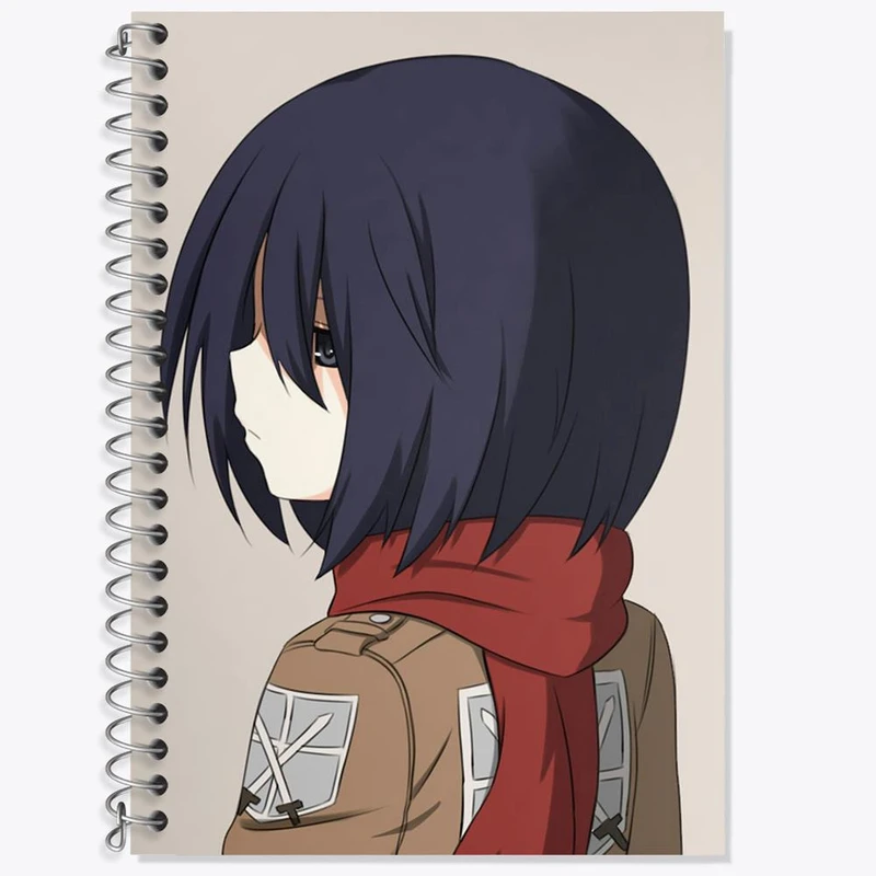 دفتر زبان 50 برگ خندالو مدل دو خط طرح میکاسا اکرمن انیمه اتک آف تایتان Attack on Titan کد 18518