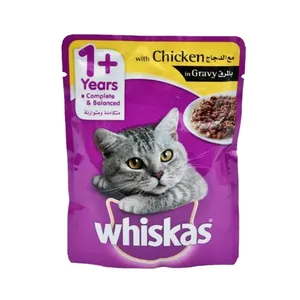 غذای پوچ گربه ویسکاس مدل Whiskas chicken in Gravy وزن 85 گرم