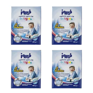 پودر صابون لباسشویی فیروز مدل 4Enzymes بسته 4 عددی مقدار 300 گرم