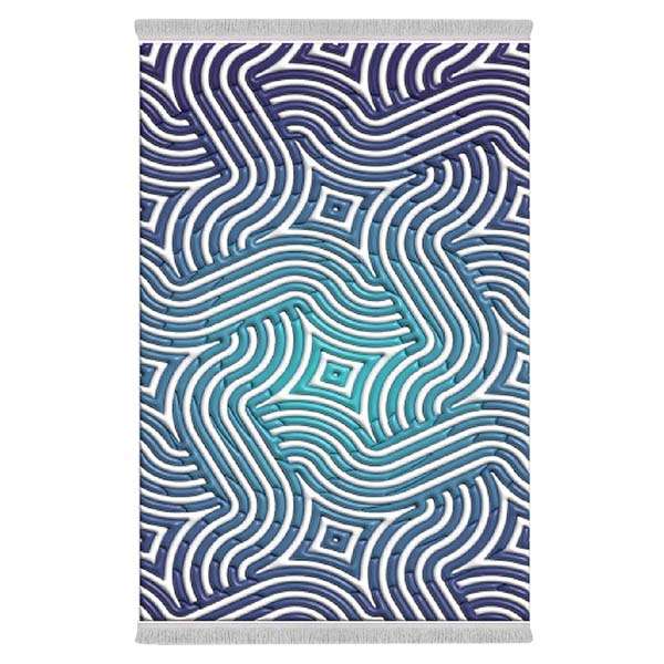 فرش پارچه‌ای دفه مدل فرشینه طرح فانتزی کد 8055