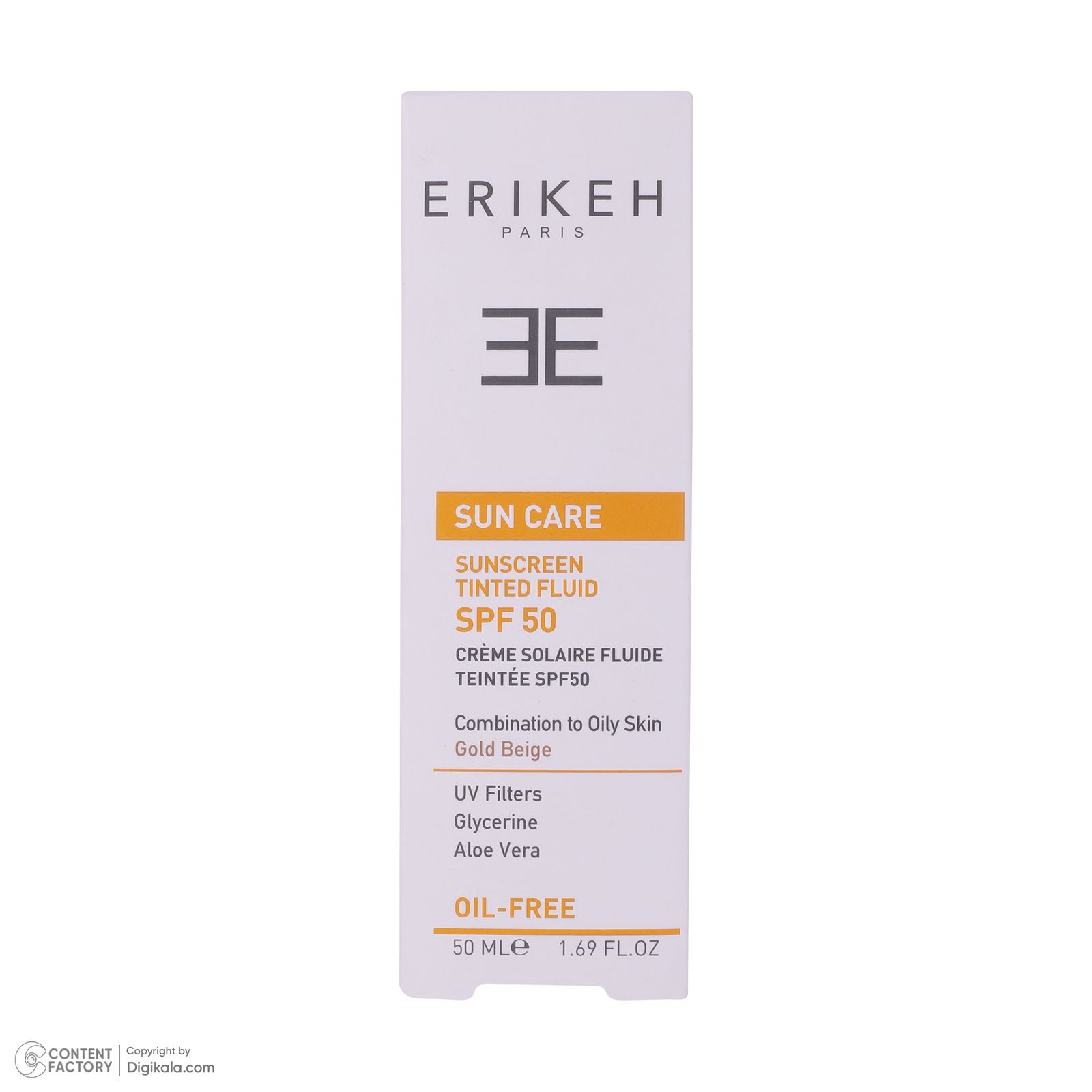 فلوئید ضد آفتاب رنگی اریکه، SPF50، مدل CO_GB، ‌مناسب پوست‌های چرب و مختلط با تنالیته متوسط و حجم 50 میلی‌لیتر، محافظت‌کننده در برابر اشعه‌های UVA و UVB، دارای فرمولاسیون فاقد چربی و گلیسیرین، با ماندگاری 2 ساعته -  - 5