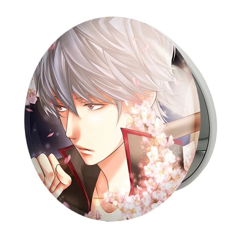 آینه جیبی خندالو طرح شینسوکه و گینتاما انیمه گینتاما مدل تاشو کد 12970 